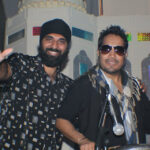 Suki with Mika Singh before their Bhangra and Dhol performance