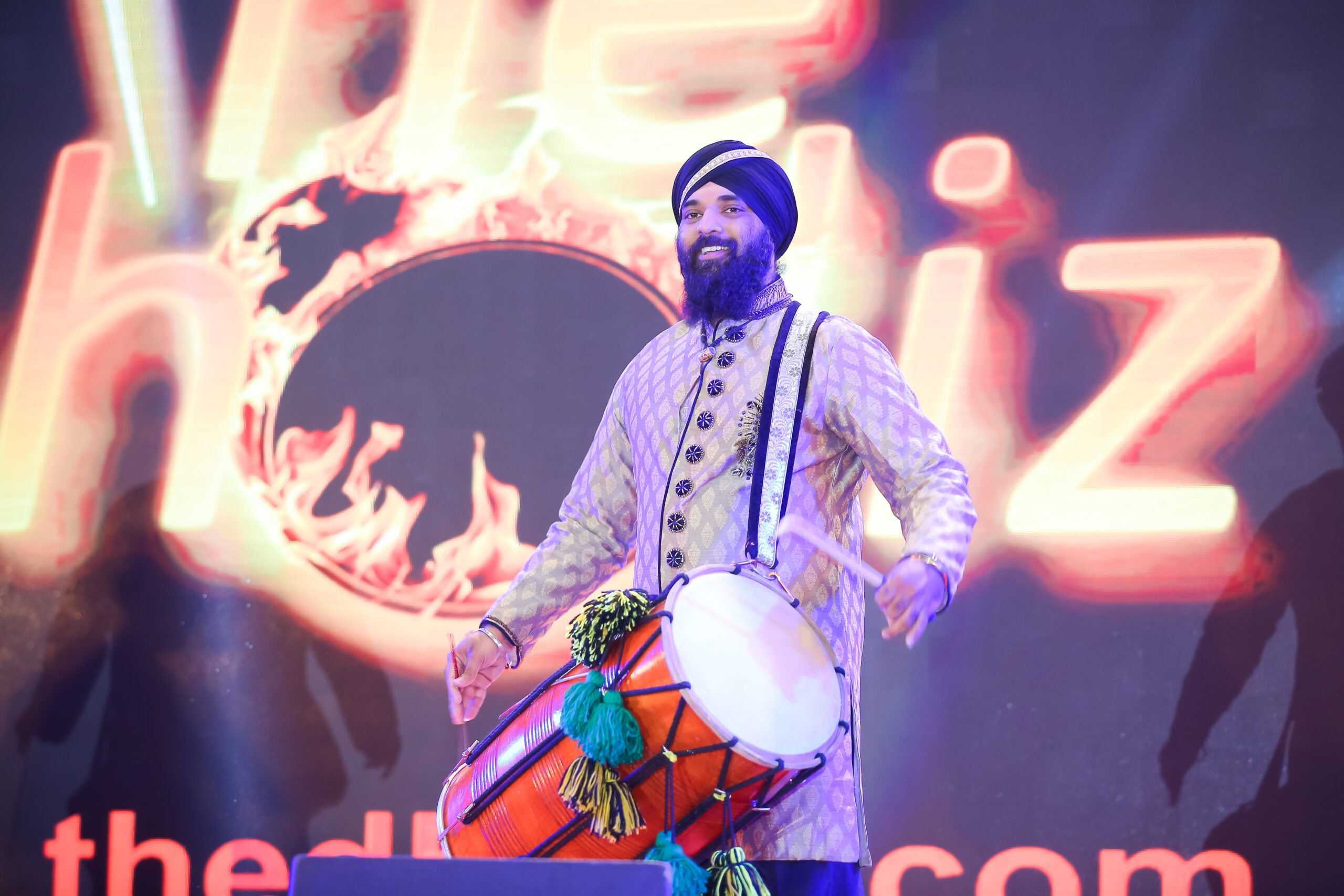 Master Sukvinder Singh Founder of The Dholiz Setting the stage on Fire