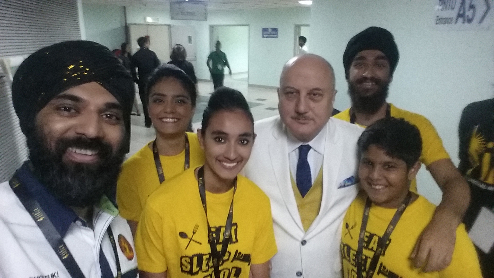 Anupam Kher with The Bhangra Dhol Players in Malaysia